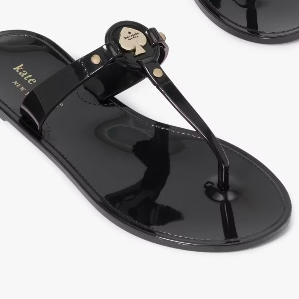 Kate Spade Glossy Black Sandals